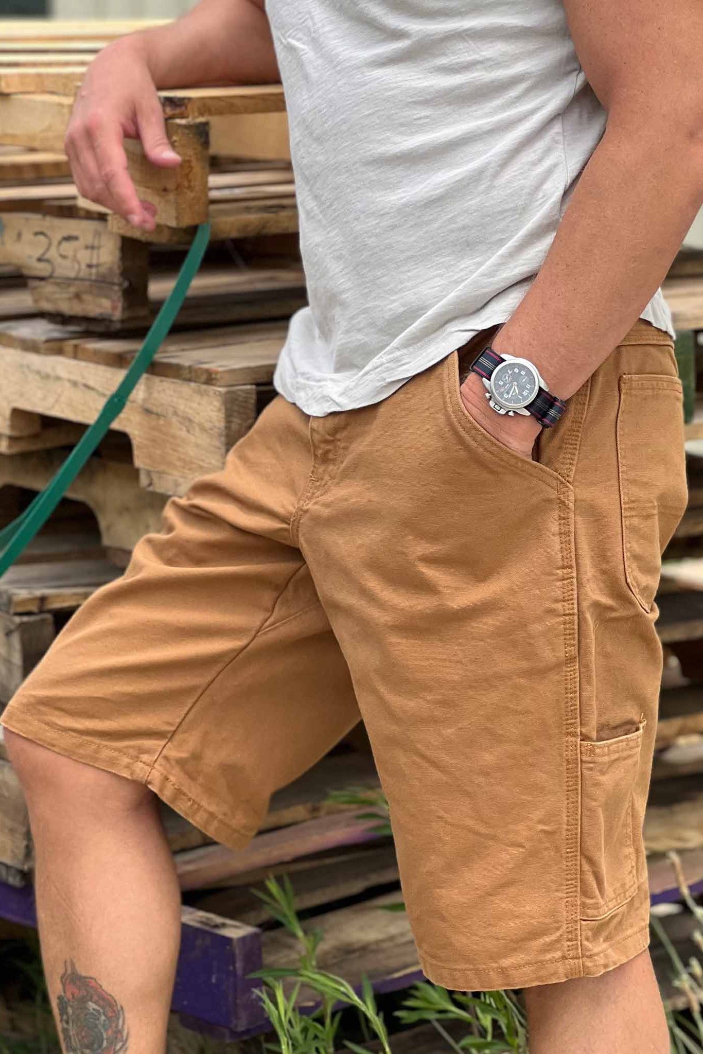 12 oz Duck Canvas Carpenter Short - Brown