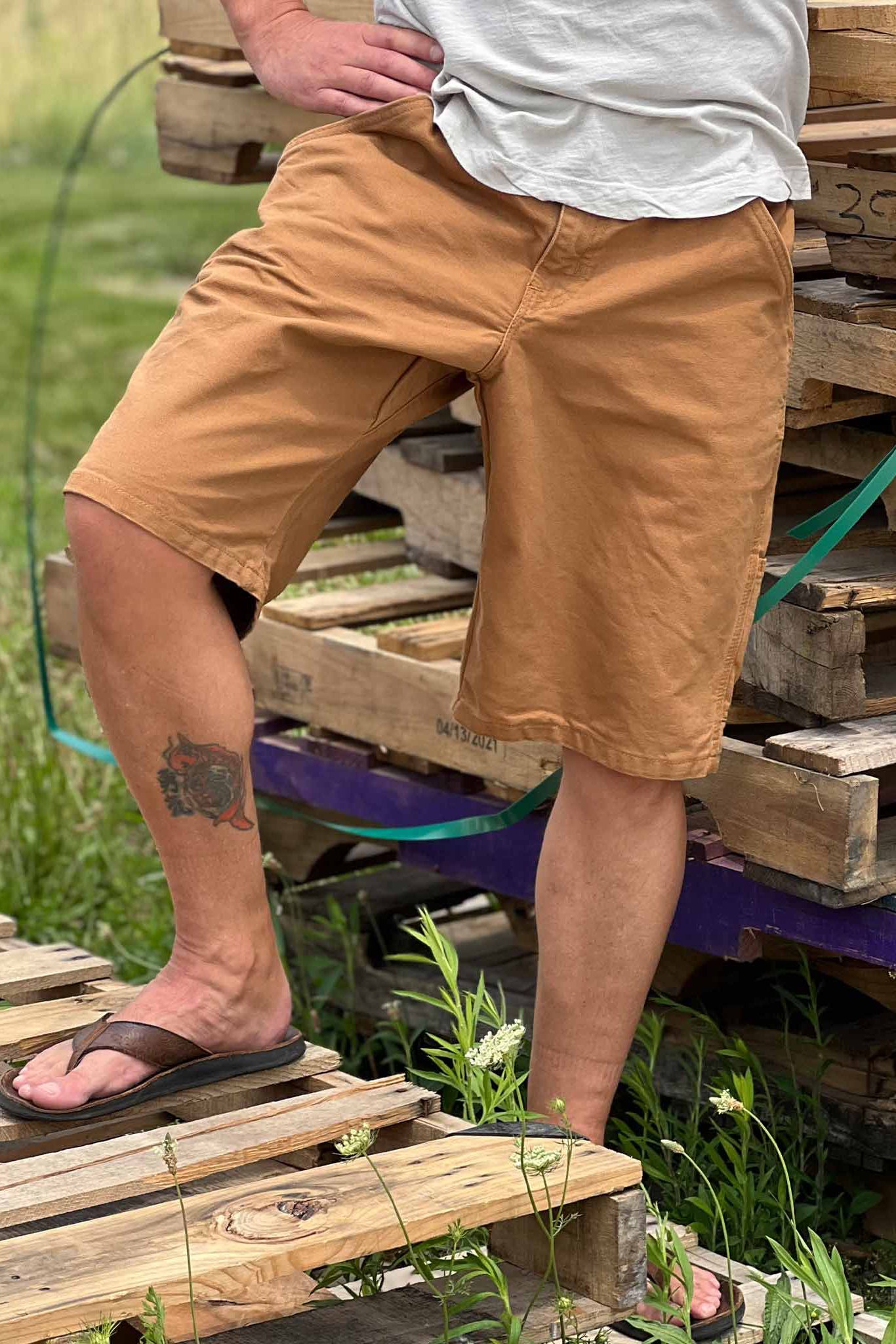12 oz Duck Canvas Carpenter Short - Brown