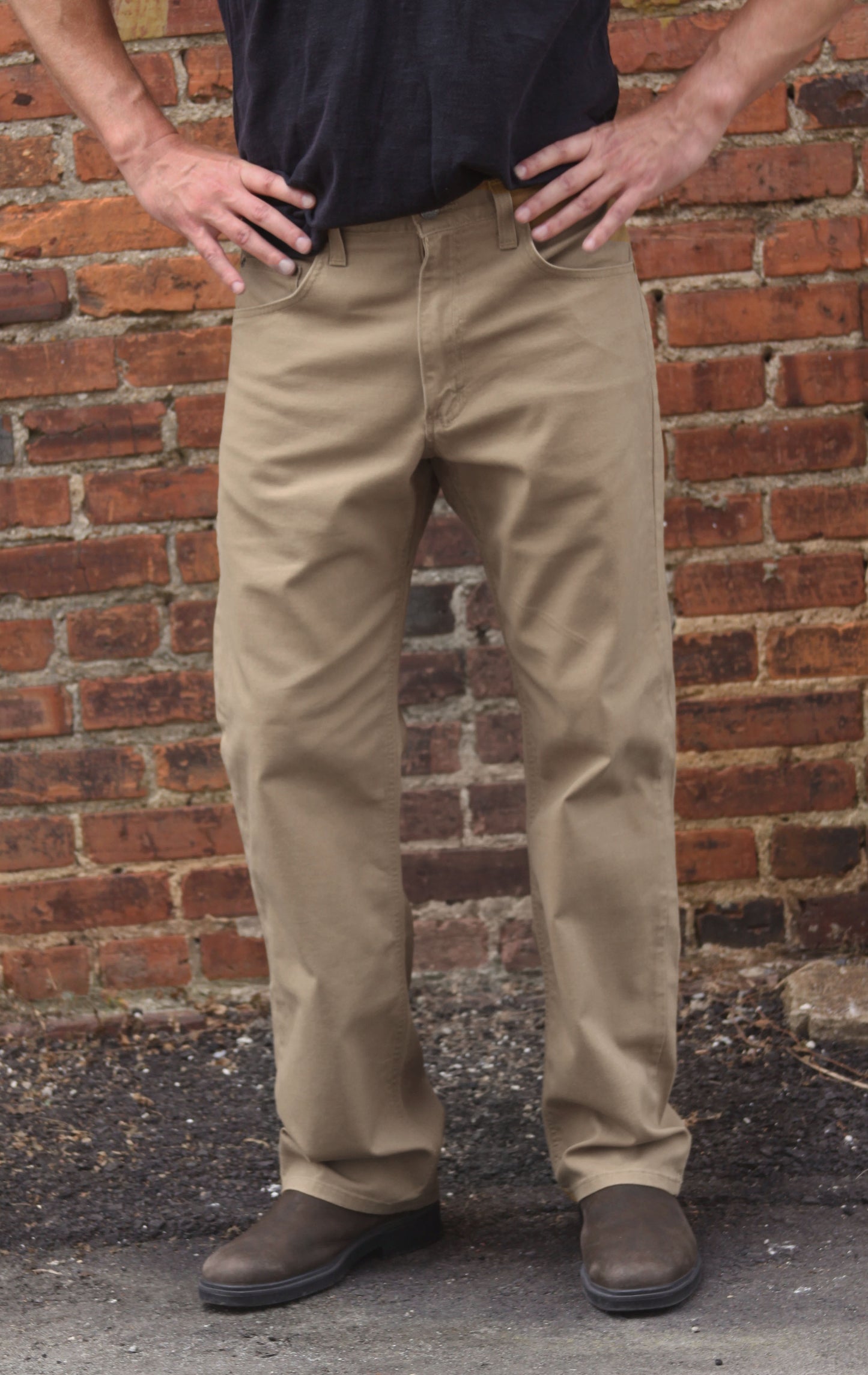 Easy Fit Stretch Canvas Six Pocket Pant - Khaki