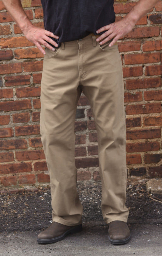 Easy Fit Stretch Canvas Six Pocket Pant - Khaki