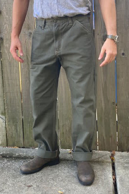 Canvas Utility Work Pant - Olive