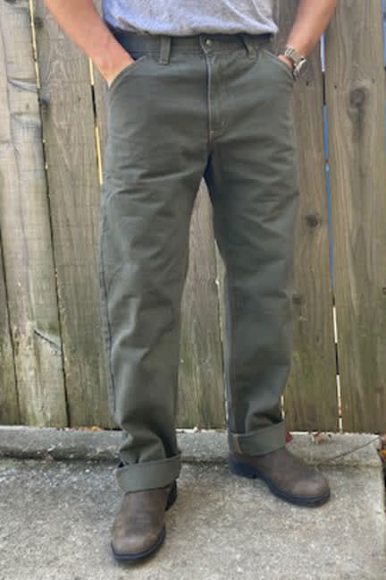 Twill Utility Work Pant Olive – Diamond Gusset - Main Image