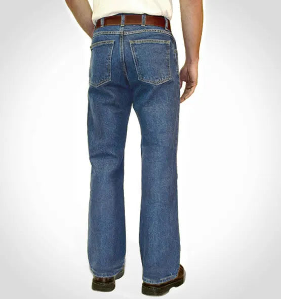 Men's Boot Cut Jean with Gusset - Medium Stonewash