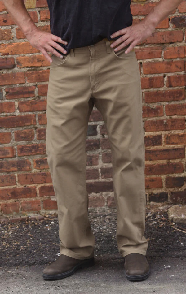 Easy Fit Stretch Canvas Six Pocket Pant - Dark Khaki