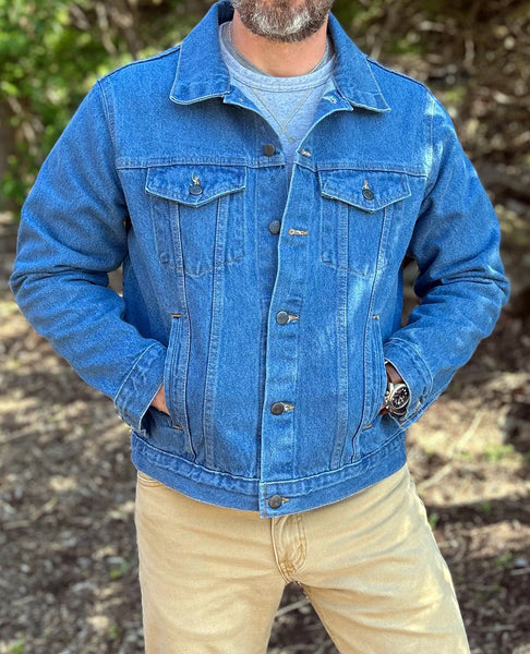 【KOOLOSET】Stone Denim Washing Knit Trucker Jacket Stone Denim Washed Knit Trucker Jacket (2color) - kooloset
