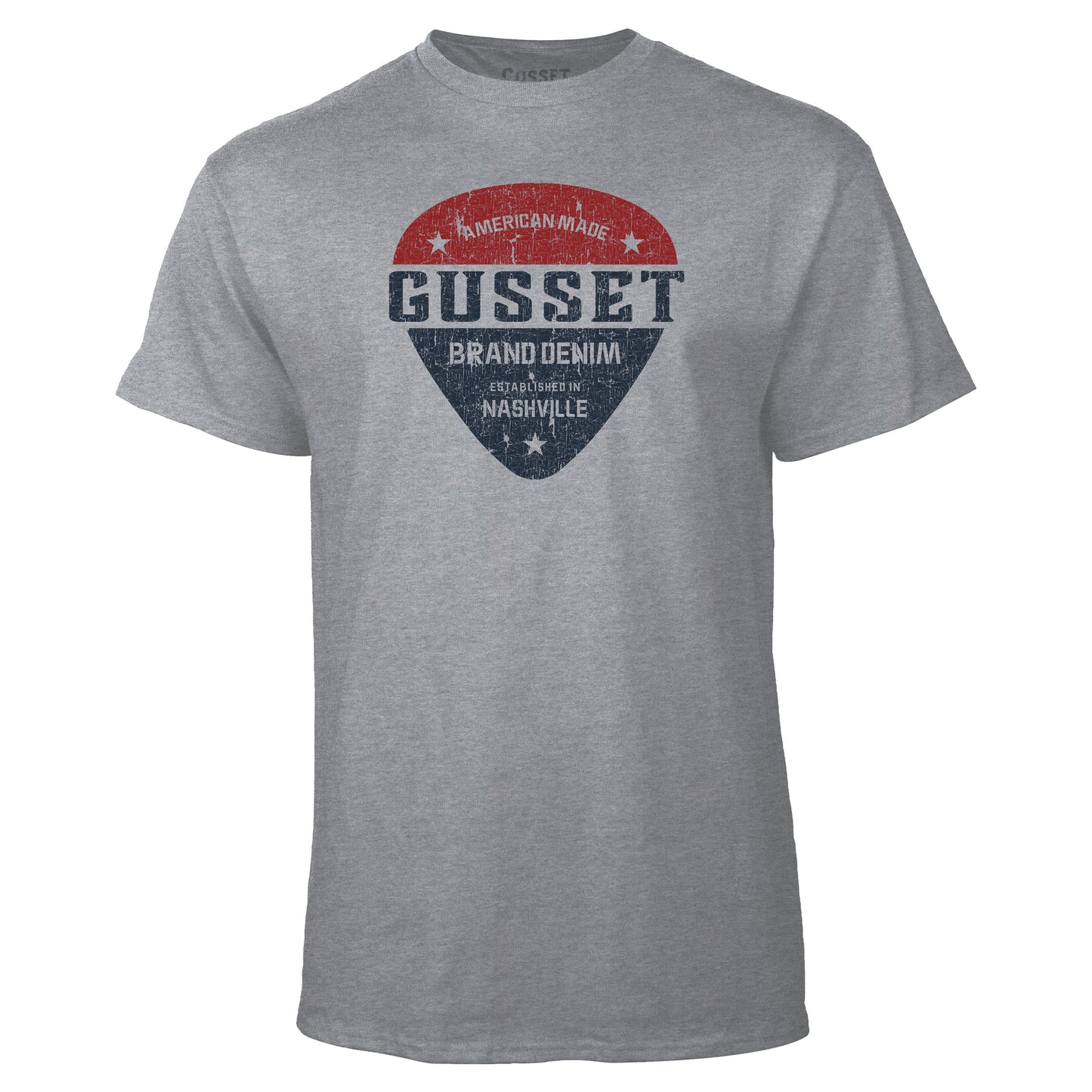 Gusset Brand Guitar Pick Graphic T-Shirt