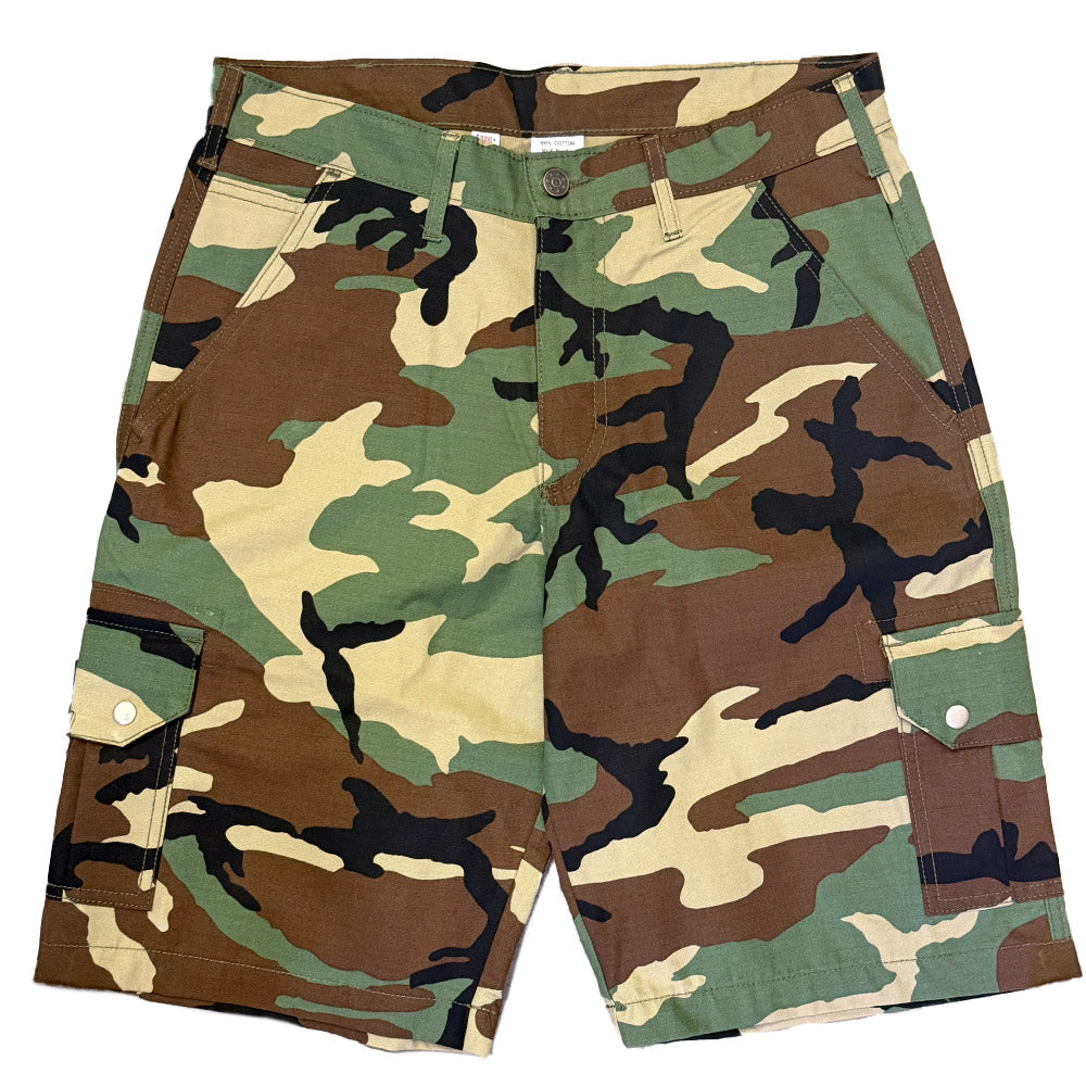 Camouflage shorts on a white background